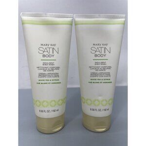 2 Mary Kay Satin Body Indulgent Shea Wash 6.5oz White Tea & Citrus New Sealed